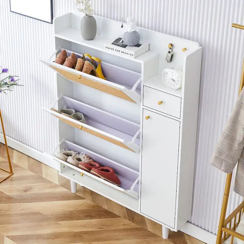Modern minimalist Storage Cabinet, Japanese rattan shoe Cabinet