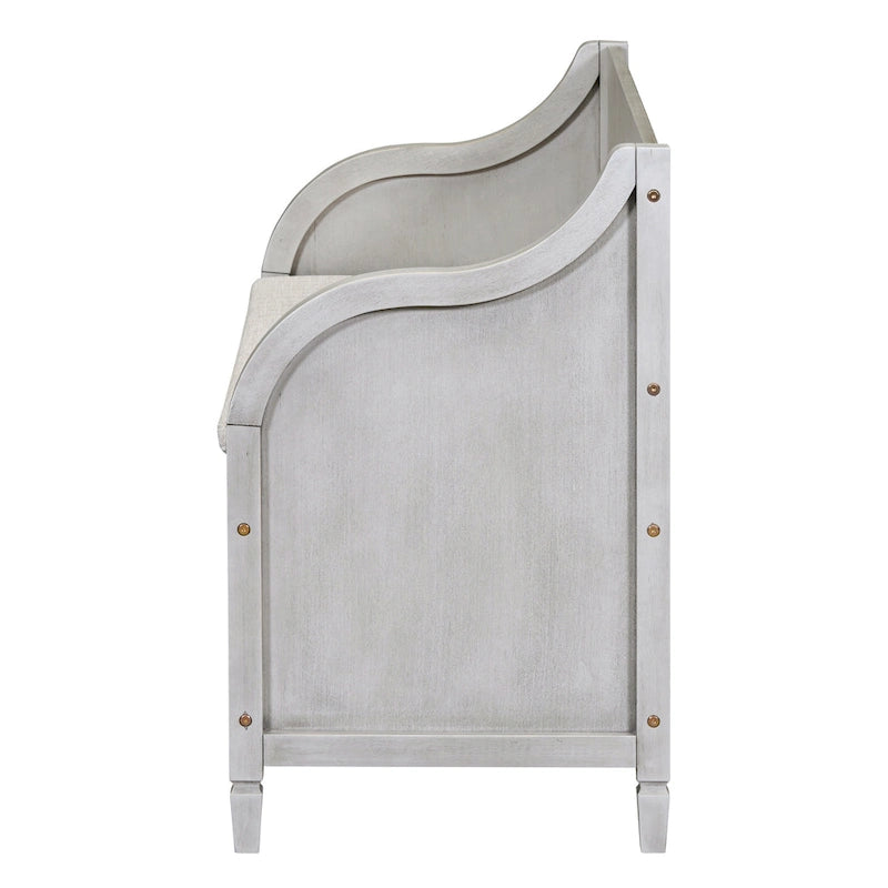 Rustic Style Solid wood Entryway Multifunctional Storage Bench with Safety Hinge