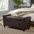Armed Storage Bench with Upholstered Seat