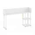 Desktop Bookshelf Storage Hutch with 3 Shelves, White