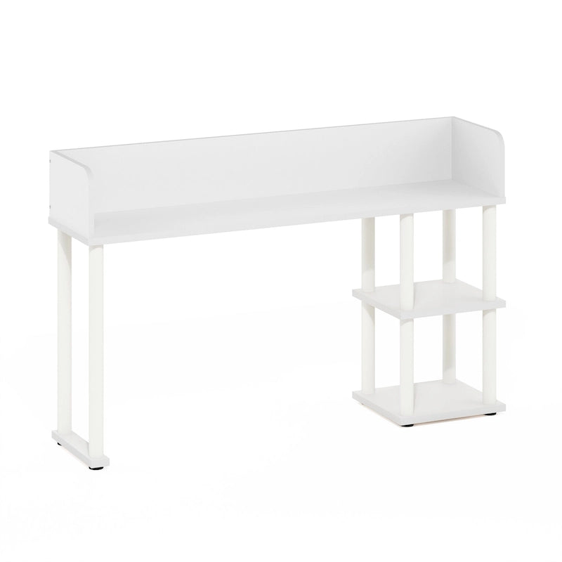 Desktop Bookshelf Storage Hutch with 3 Shelves, White