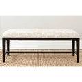 Floral Beige Upholstered Bench, 46W x 19D x 20H