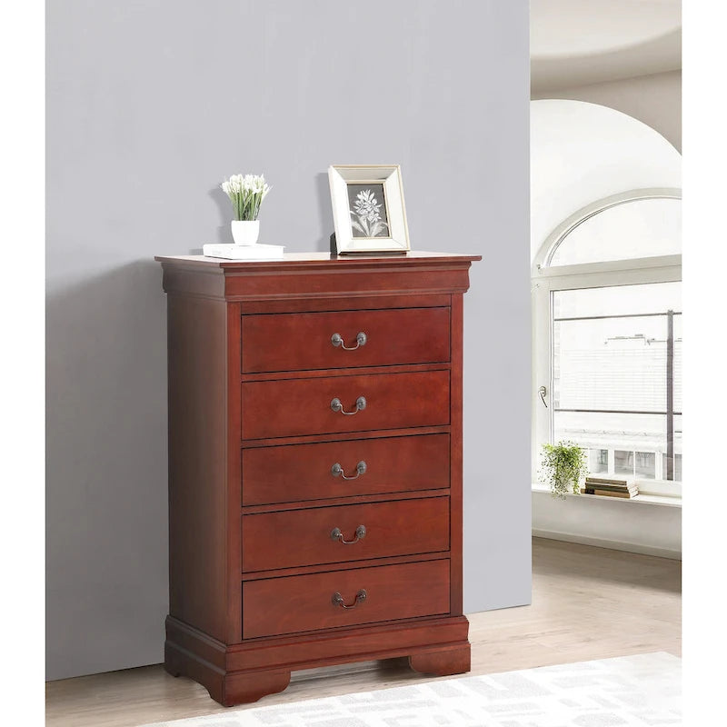 5-Drawer Chest of Drawers, 33L x 18W x 48H