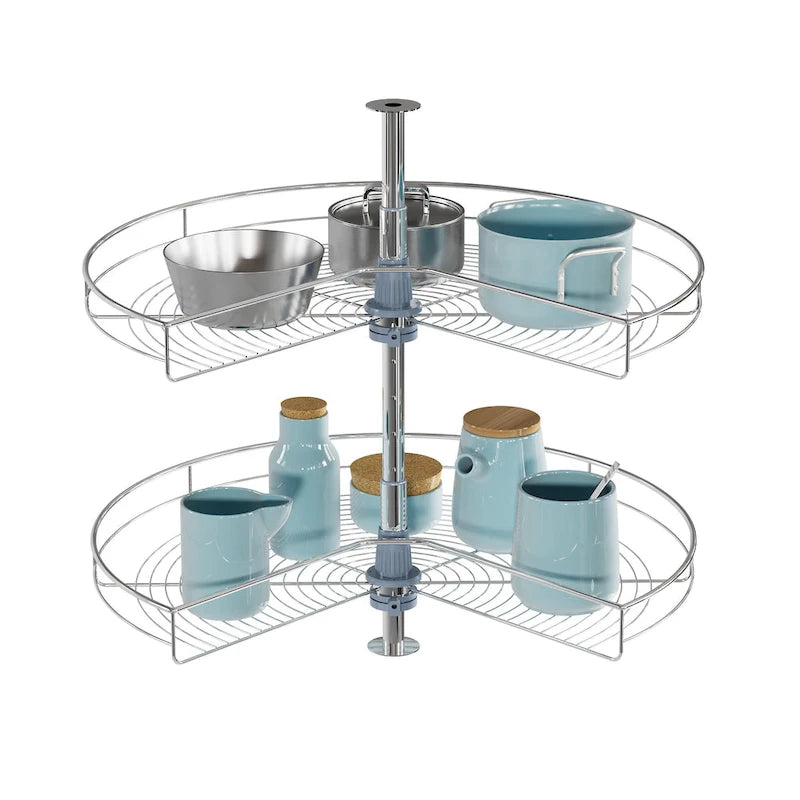 Lazy Susan 32-Inch Diameter, 270-Degree Double Rack Stainless Steel