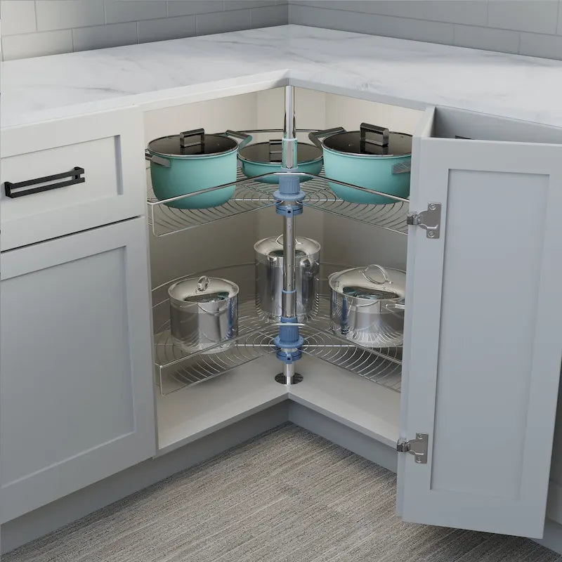 Lazy Susan 32-Inch Diameter, 270-Degree Double Rack Stainless Steel