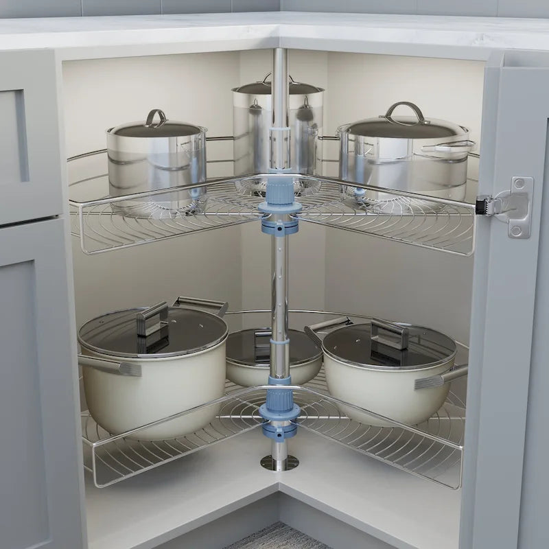 Lazy Susan 32-Inch Diameter, 270-Degree Double Rack Stainless Steel