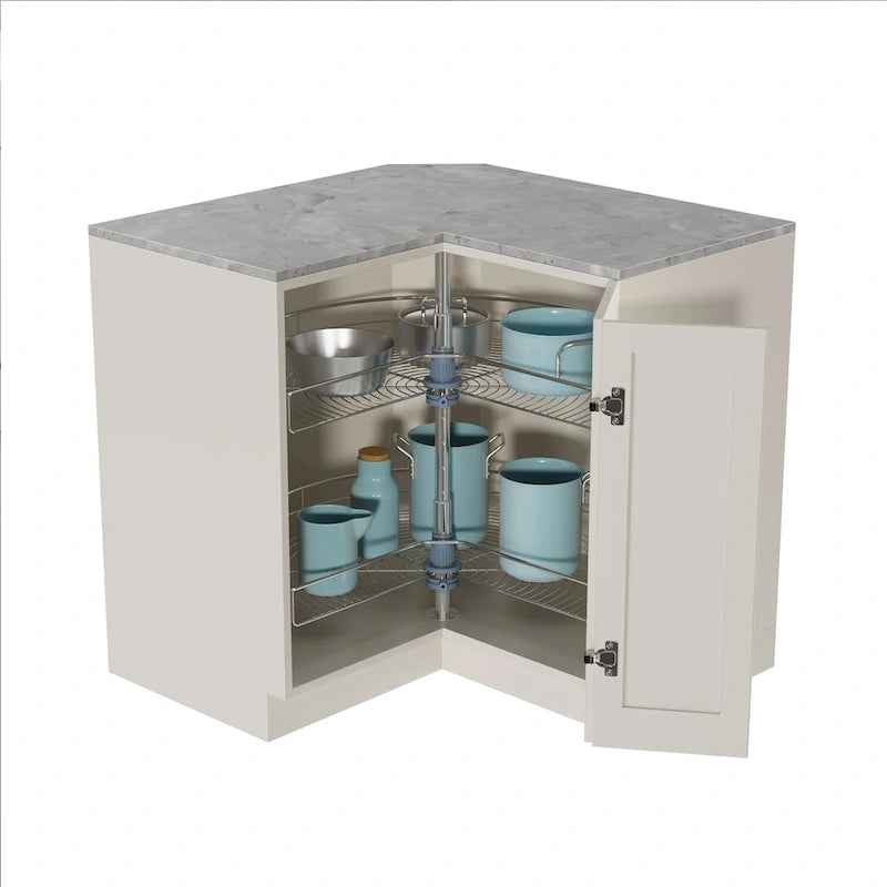 Lazy Susan 32-Inch Diameter, 270-Degree Double Rack Stainless Steel