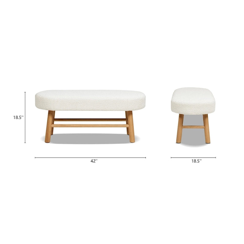 Fabric Upholstered Accent Entryway Bench