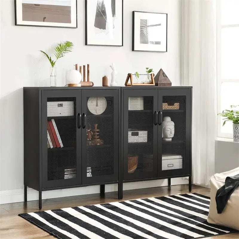 Metal Storage Cabinet with Mesh Doors - 15.7D x 31.5W x 41.3H