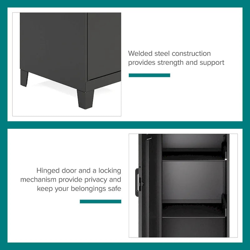 53.38H 4 Shelf Vented Door Storage Locker Cabinet