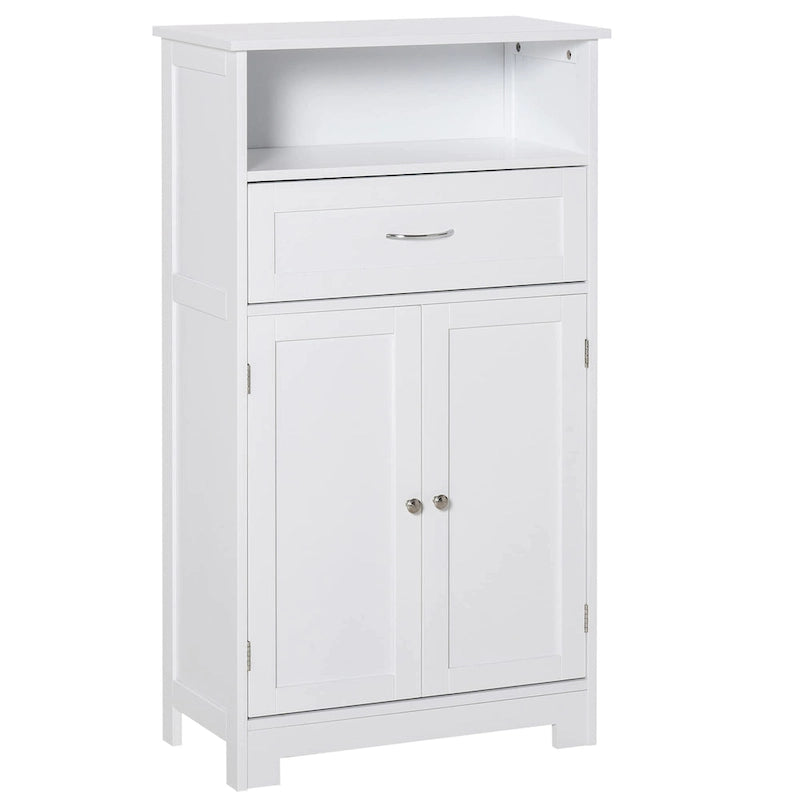 Modern Bathroom Storage Cabinet with Drawer and Adjustable Shelf, 11.75x23.5x42.75