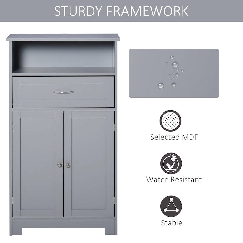 Modern Bathroom Storage Cabinet with Drawer and Adjustable Shelf, 11.75x23.5x42.75