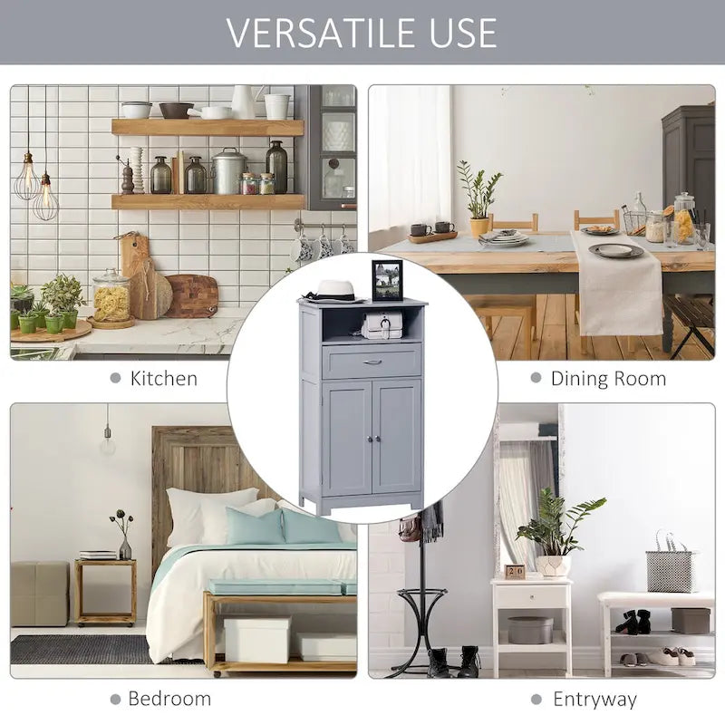 Modern Bathroom Storage Cabinet with Drawer and Adjustable Shelf, 11.75x23.5x42.75