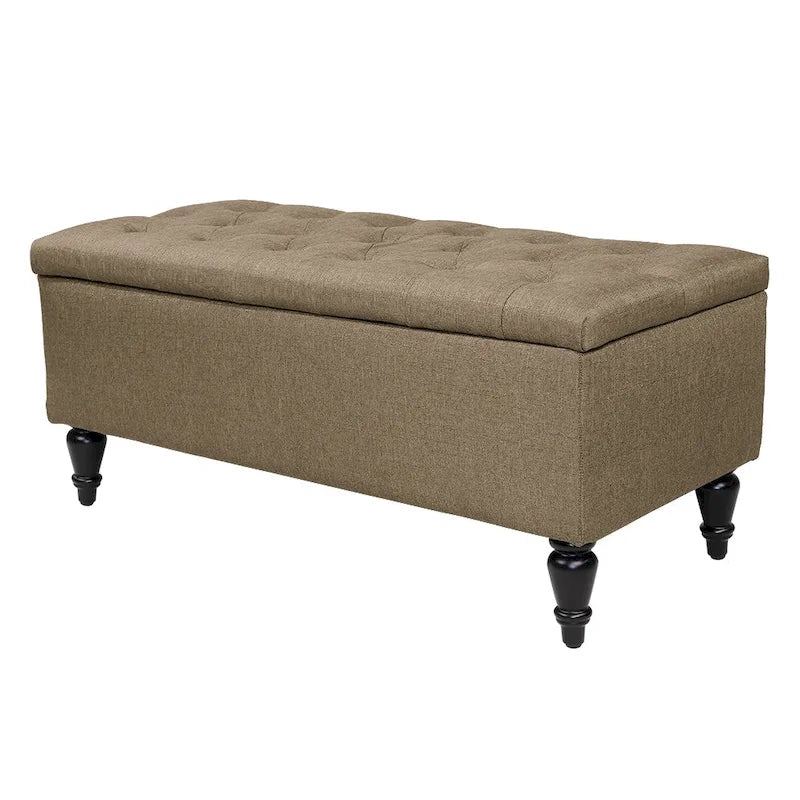 38-Inch Fabric Upholstered Tufted Storage Bench
