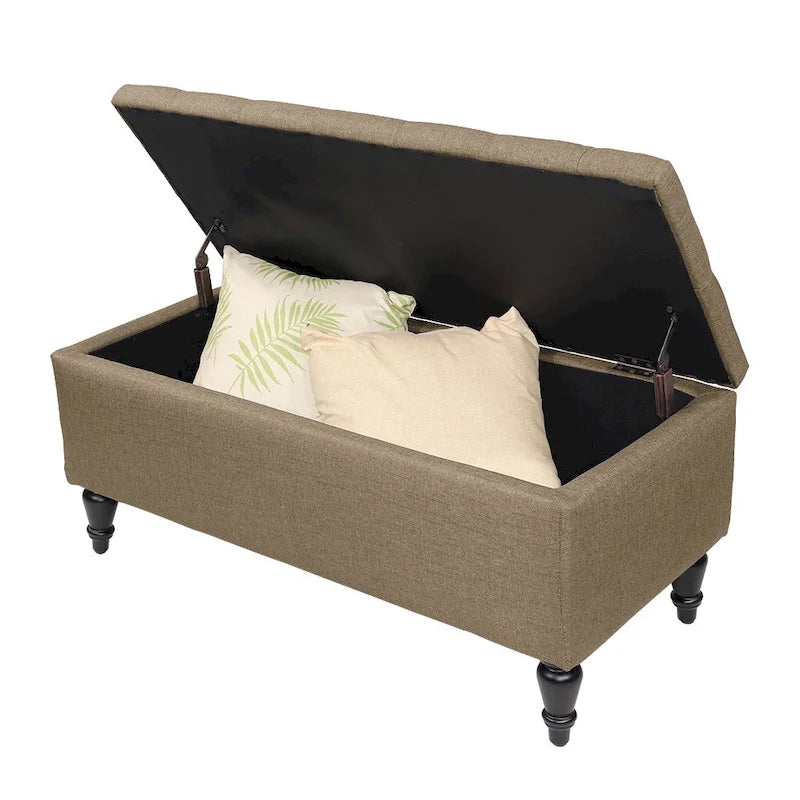 38-Inch Fabric Upholstered Tufted Storage Bench