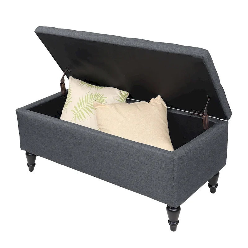38-Inch Fabric Upholstered Tufted Storage Bench