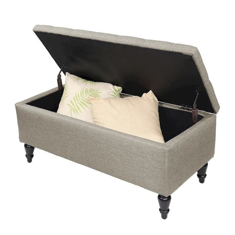 38-Inch Fabric Upholstered Tufted Storage Bench