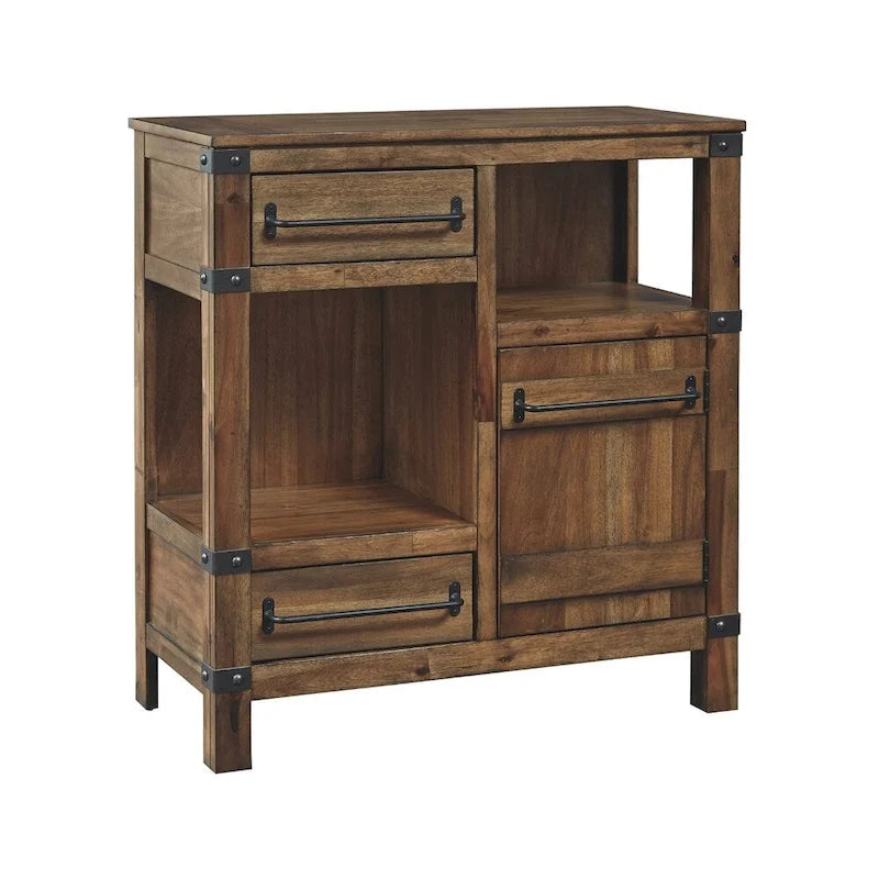 Casual Accent Cabinet in Light Brown with Bronze Hardware
