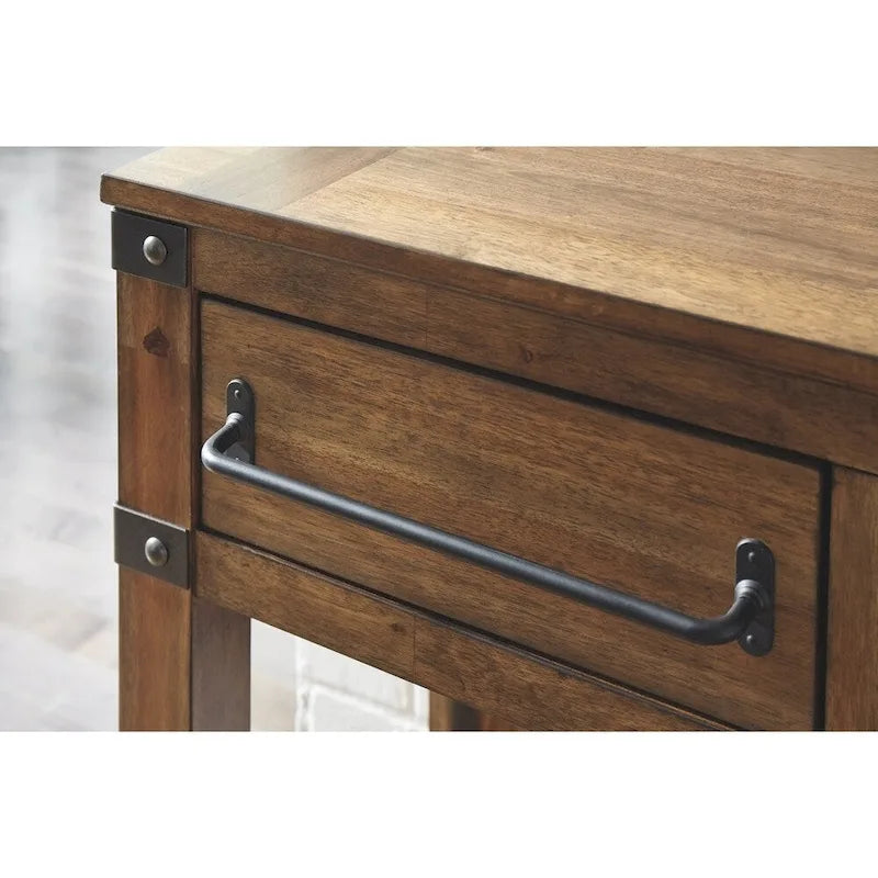 Casual Accent Cabinet in Light Brown with Bronze Hardware