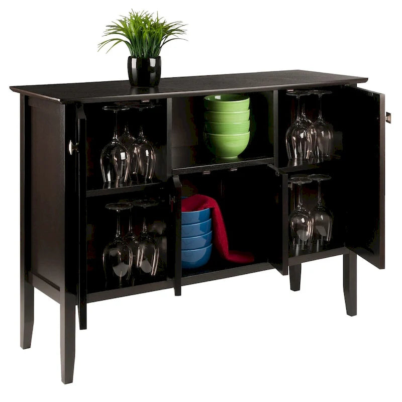 Buffet Cabinet in Coffee, 46W x 15.75D x 33.6H