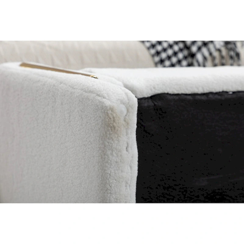 Teddy Fabric Storage Bench Bedroom Bench With Gold Metal Trim Strip For Living Room Bedroom Indoor