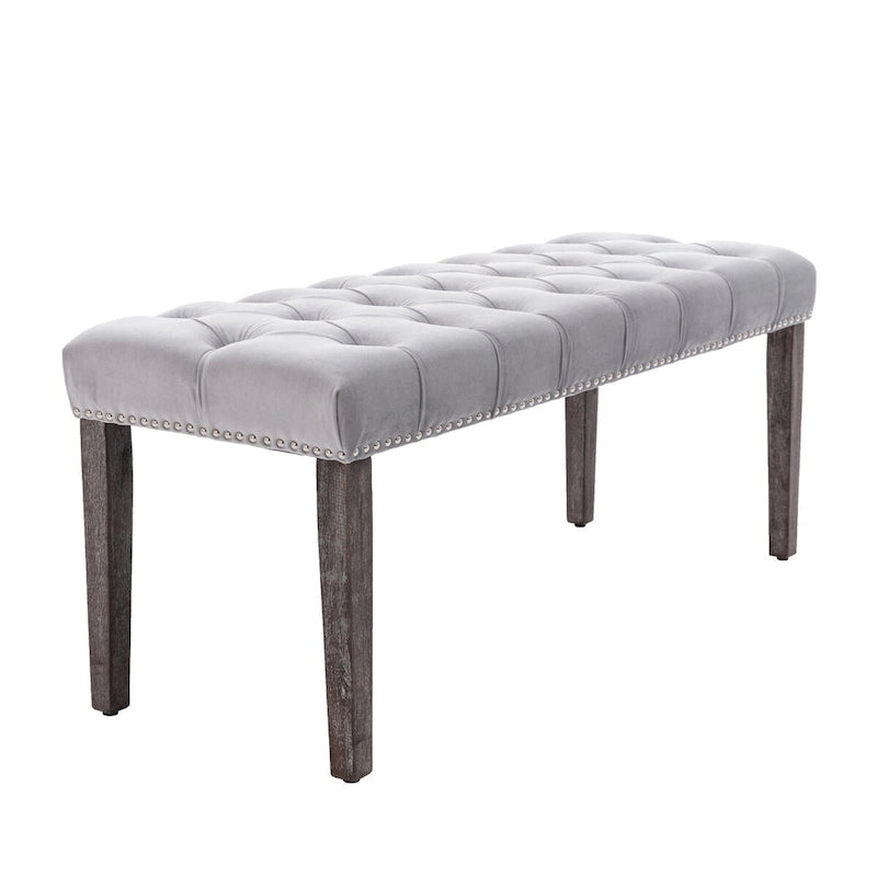 Upholstered Tufted Bench Ottoman Footrest Stool Accent Bench