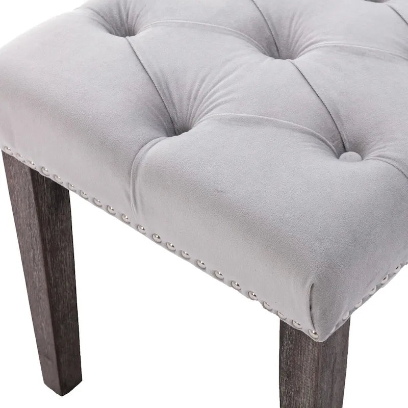 Upholstered Tufted Bench Ottoman Footrest Stool Accent Bench