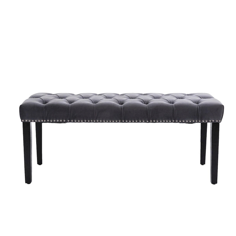 Upholstered Tufted Bench Ottoman Footrest Stool Accent Bench