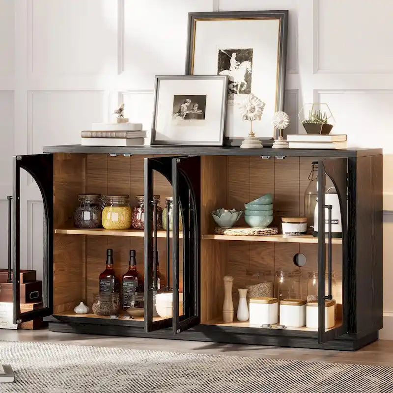 Retro 4-Door Large Storage Sideboard