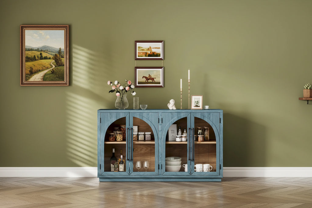 Retro 4-Door Large Storage Sideboard