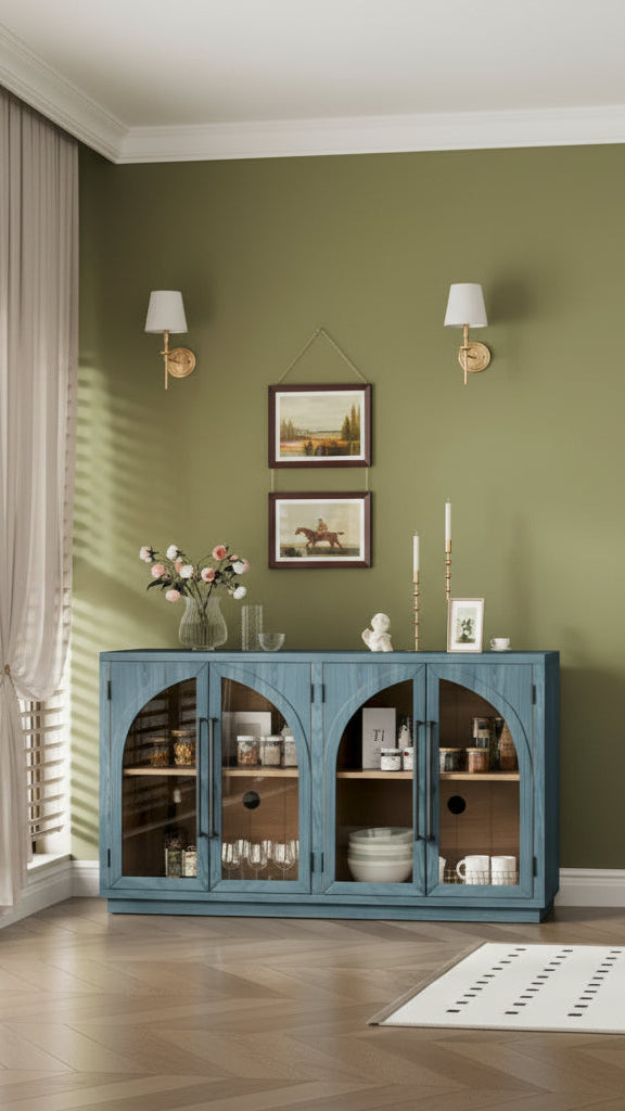 Retro 4-Door Large Storage Sideboard