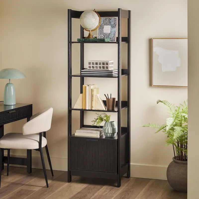 22-Inch Narrow Bookshelf with Drawer