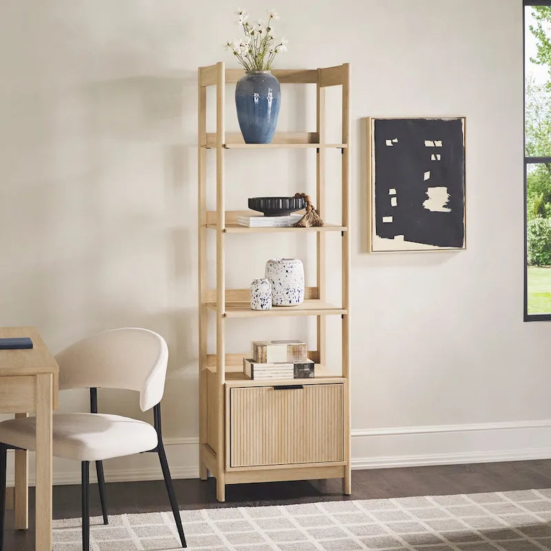 22-Inch Narrow Bookshelf with Drawer