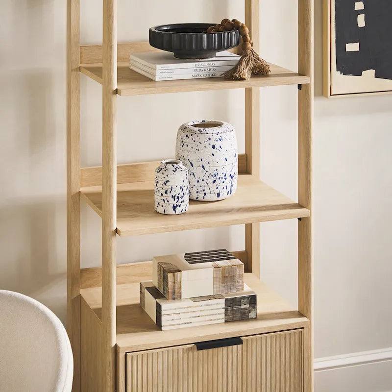 22-Inch Narrow Bookshelf with Drawer