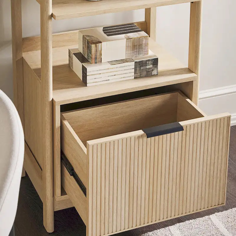 22-Inch Narrow Bookshelf with Drawer