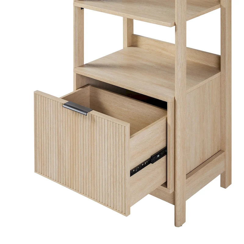 22-Inch Narrow Bookshelf with Drawer