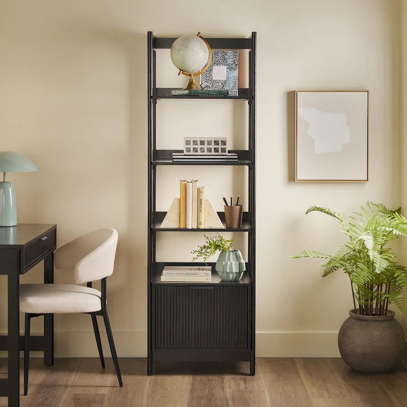 22-Inch Narrow Bookshelf with Drawer