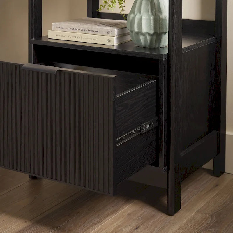 22-Inch Narrow Bookshelf with Drawer