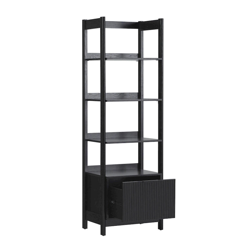 22-Inch Narrow Bookshelf with Drawer