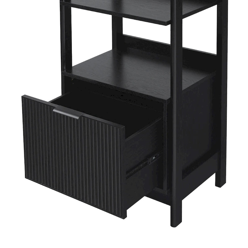 22-Inch Narrow Bookshelf with Drawer