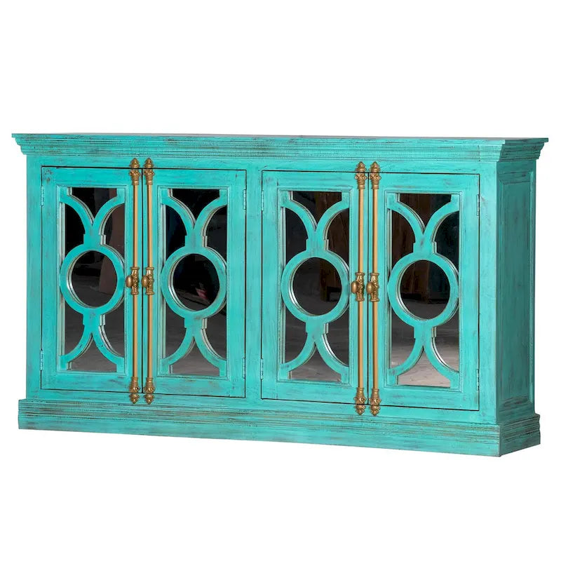 Küchenbuffet-Sideboard mit Glastüren, 71 Zoll