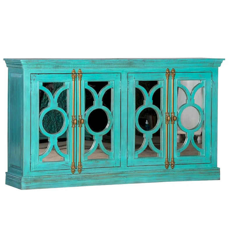 Küchenbuffet-Sideboard mit Glastüren, 71 Zoll