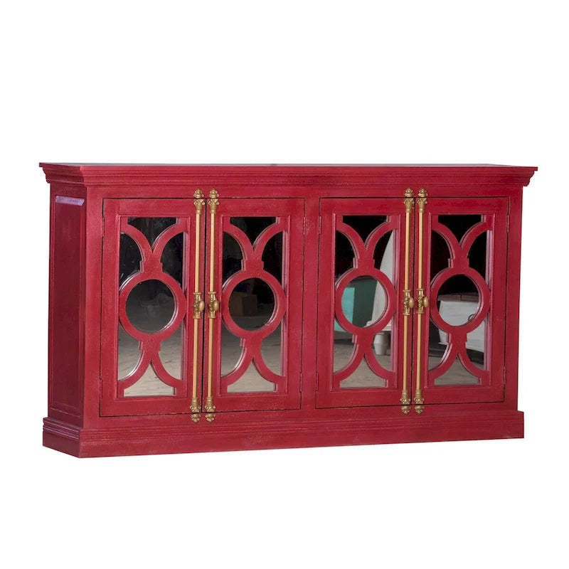 Küchenbuffet-Sideboard mit Glastüren, 71 Zoll