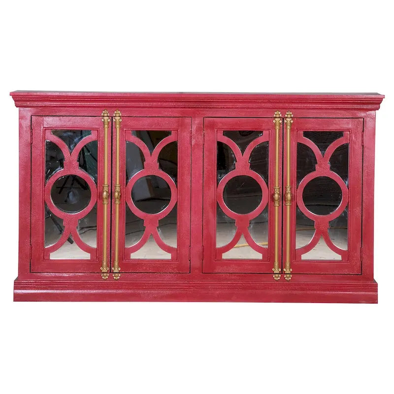 Küchenbuffet-Sideboard mit Glastüren, 71 Zoll