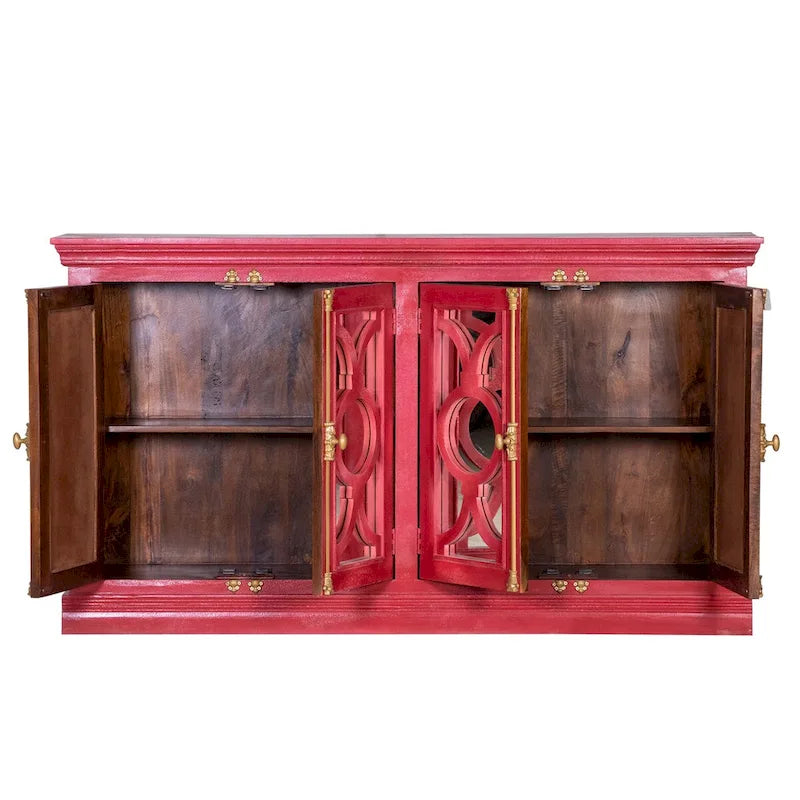 Küchenbuffet-Sideboard mit Glastüren, 71 Zoll