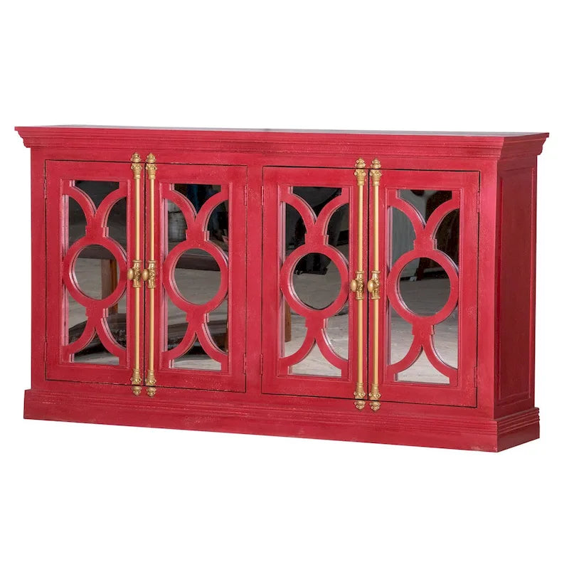 Küchenbuffet-Sideboard mit Glastüren, 71 Zoll