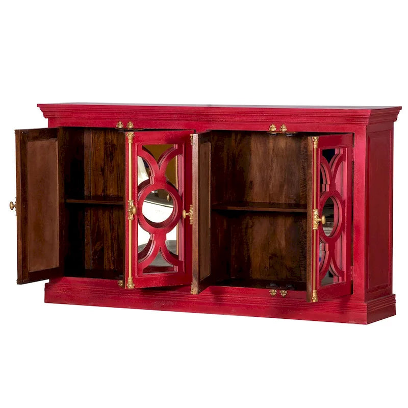 Küchenbuffet-Sideboard mit Glastüren, 71 Zoll