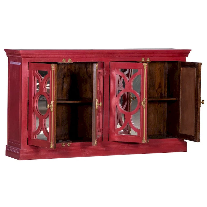 Küchenbuffet-Sideboard mit Glastüren, 71 Zoll