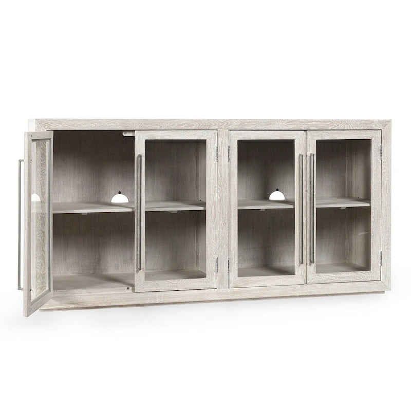 Four-Door Sideboard in Whitewash Finish