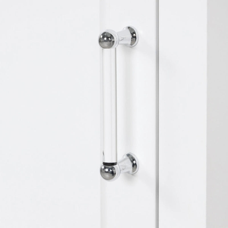 Tall Bathroom Storage Cabinet with Two Drawers and Adjustable Shelf